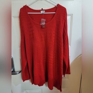 NWT Avenue‎ Asymmetrical Red Sweater Size 22/24